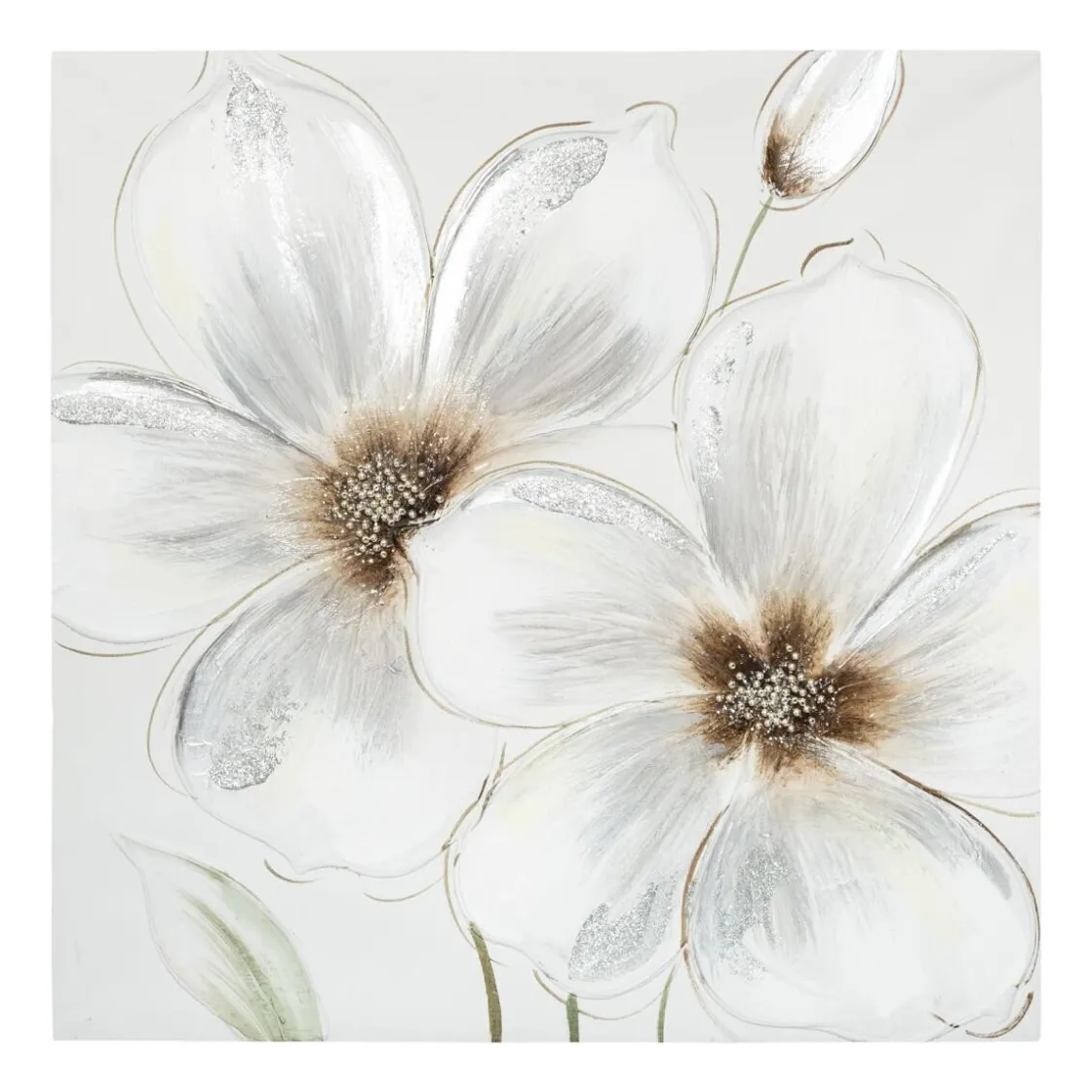 ATMOSPHERA Toile peinte "Fleurs" New