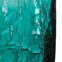 ATMOSPHERA Vase cylindre, verre craquelé Clearance