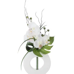 ATMOSPHERA Vase orchidées artificielles, blanc Discount